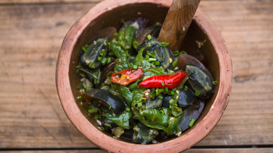 Recipe: Hunan Pounded Pepper with Century Egg and Eggplant